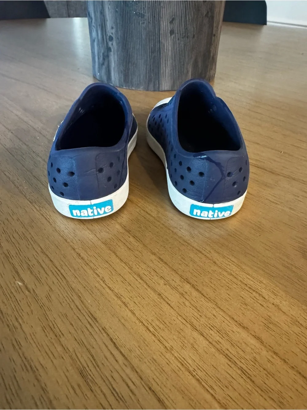 Native Kids Water Shoe Slip-On in Navy and White